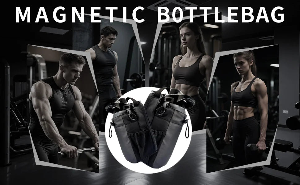 HOT!!! Magnetic Gym Cycling Water Bottle Bag -Unisex Magnetic Gym mountain Bag, Holds Gym Water Bottles with Strap, 9.84" Tall
